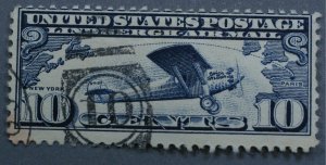 United States #C10 VG Used Numeral '10' Cancel in Barred Oval