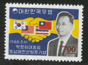 Korea Scott 511 MNH** 1966 flag stamp CV $7