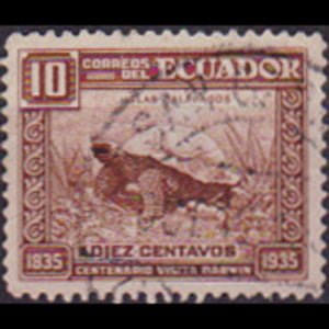 ECUADOR 1936 - Scott# 342 Giant Tortoise 10c Used