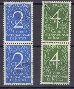 Netherlands  #O25-O26 cancelled 1950  International court of Justice   pairs