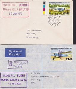 FIJI 1978 pair of first flight covers SUVA - VANU BALAVU and return.........5702