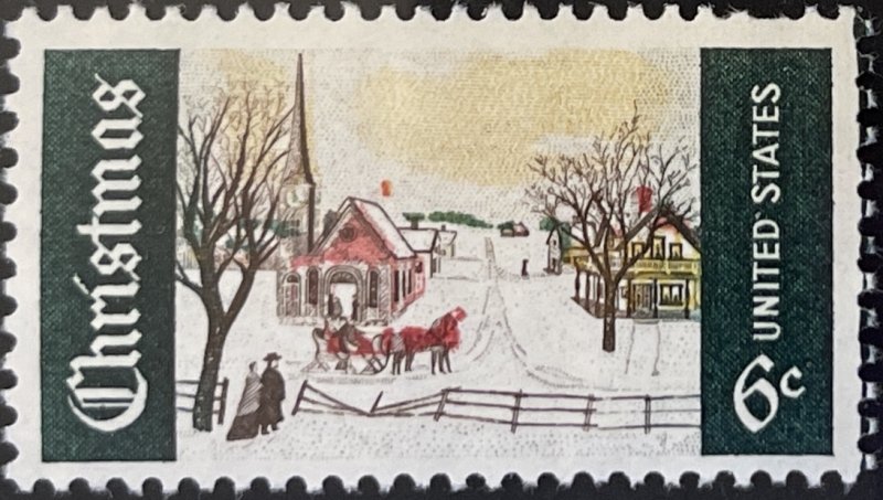 Scott #1384 1969 6¢ Christmas Winter Sunday in Norway, Maine MNH OG VF