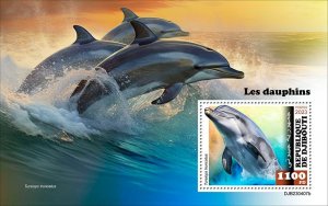 DJIBUTI - 2023 - Dolphins - Perf Souv Sheet - Mint Never Hinged