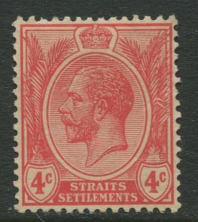 Straits Settlements - Scott 154 - KGV Definitive - 1918 - MNG - 4c Stamp