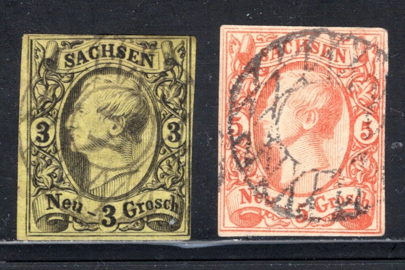 Saxony #12-13 Used  F/VF.  CV $81.00 ...  5530027