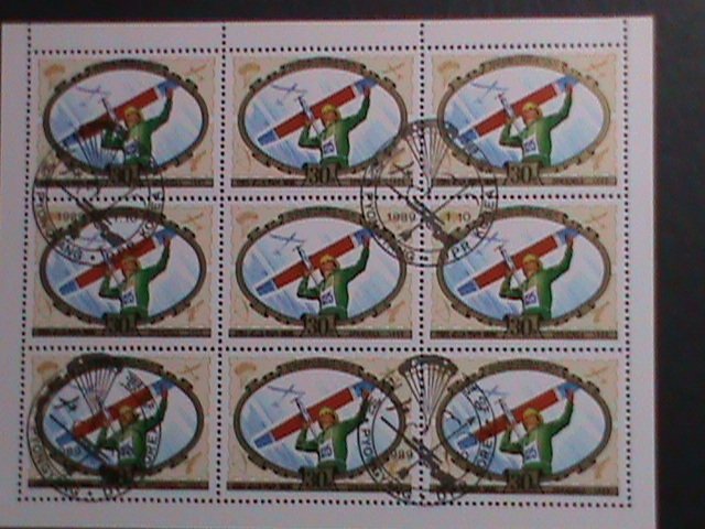 ​KOREA 1989-SC# 2806-LAUNCHING GLIDER CTO SHEET-VF WE SHIP TO WORLD WIDE