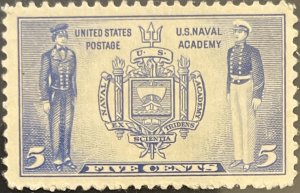 Scott #794 1937 5¢ Greatest War Heroes Navy U.S. Naval Academy MNH OG VF