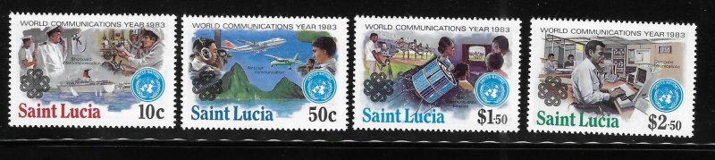 St Lucia 1983 World Communications Year Sc 607-610 MNH A1784