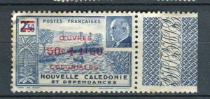 FRENCH COLONIES; CALEDONIA 1940s early Coloniales surcharged Mint Margin 1.50Fr.