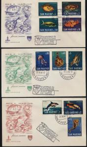 San Marino 643-52 on FDC's - Fish