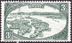 BRUNEI 1947 3c Green SG81 FU