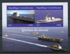 Central African Republic 2017 CTO Military Ships Navy 2v M/S II Boats Stamps