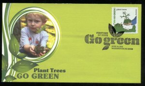 US 4524k Go Green Plant Trees UA Fleetwood cachet FDC