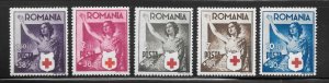 Romania Scott B164-68 Unused LHOG - 1941 Romanian Red Cross - SCV $6.30