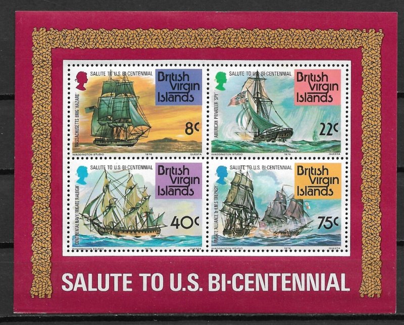 1976 Virgin Islands 312a Salute to US Bi-Centennial MNH S/S