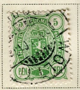 FINLAND; 1885 early classic issue fine used 5p. value