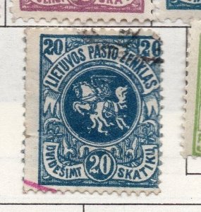 Lithuania 1919-22 Early Issue Fine Used 20sk. 174381