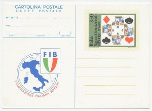 Postal stationery Italy 1983 Card play - Bridge