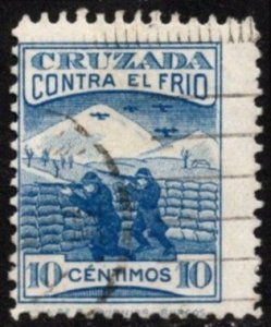 Vintage Spain Poster Stamp  Cruzada Contra El Frio Crusade Against The Cold