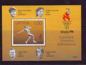 Latvia Sc 422 1996  Atlanta Olympics  stamp sheet mint NH