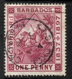 STAMP STATION PERTH -Barbados #83 Victoria Jubilee - Used Wmk.1 CV$1.00