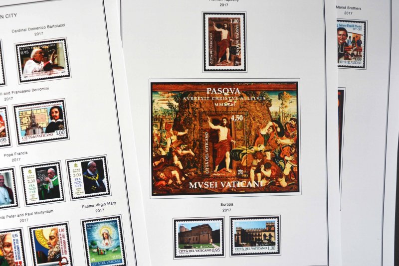 COLOR PRINTED VATICAN CITY 2011-2020 STAMP ALBUM PAGES (48 illustrated pages)