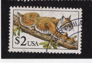 US 1990-95 $2 Bobcat Scott 2482 used, value = $1.25