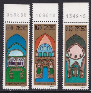 Israel  #541-543  MNH  1974    Synagogue