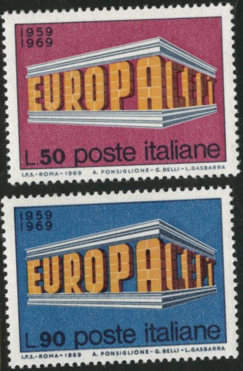 Italy Scott 1000-1001 MNH** 1969 CEPT EUROPA set