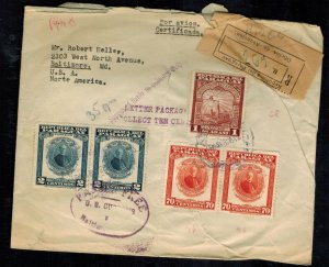 1948 Asuncion Paraguay Airmail Cover to Baltimore MD USA Postage due