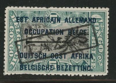 German East Africa Scott N19 on Belgian Congo Hand Stampe...