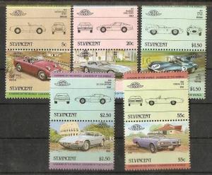 St. Vincent 1985 Motor Cars Automobile Vehicles Transport 10v MNH ++ 3280