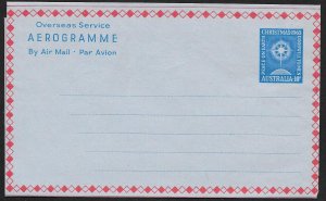 AUSTRALIA Aerogramme 10d Star Christmas 1963 Unused