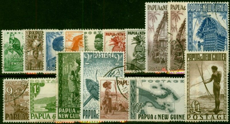 Papua & New Guinea 1952-58 Set of 17 SG1-15 Fine Used