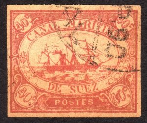 1868, Egypt Suez Canal 40c, Used, Sc L4