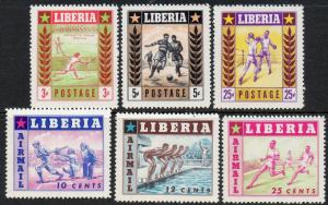 Liberia  Scott  347-349, C88-C90  Mint  Complete