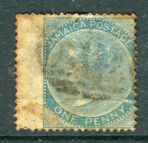 JAMAICA; 1860 early classic QV Pineapple Wmk. issue used Shade of 1d. value