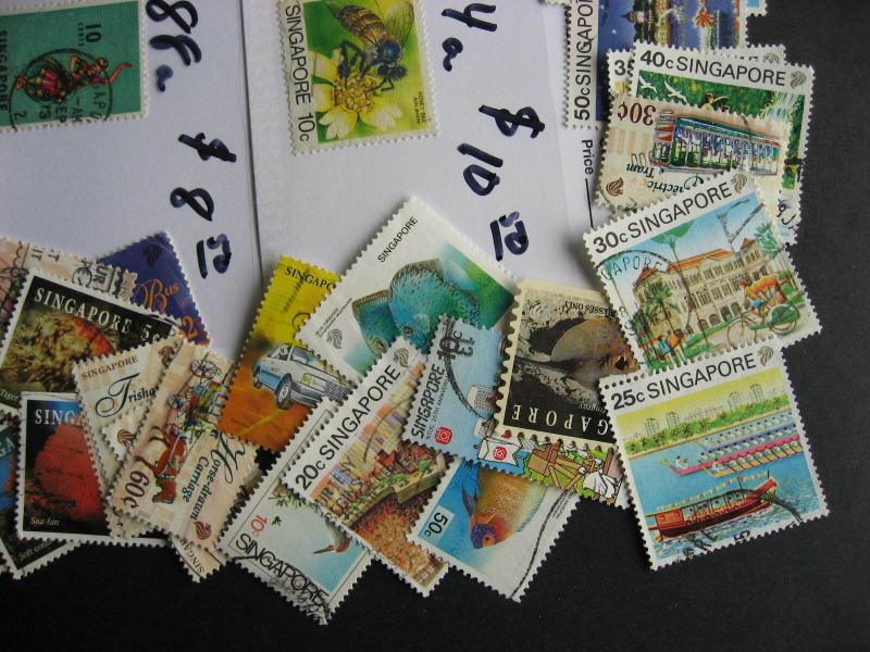 Singapore collection of 50 different older plus $100 high values in sales cards!