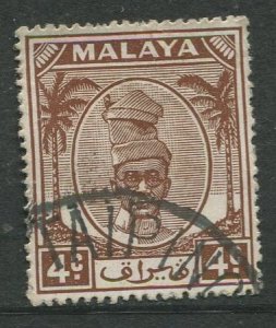 STAMP STATION PERTH Perak #108 Sultan Yussuf Izuddin Shah Used 1950