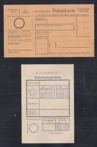 Kinderpost: 2 Toy Stamp Postal Forms Germany 1950s Scarce!