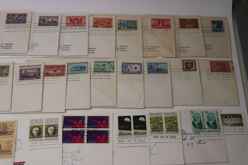 US HF House Farnam Color Cachet FDC lot 100+1940-1950s Commemoratives addressed