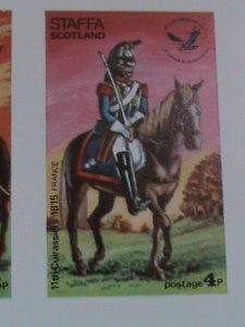 STAFFA SCOTLAND STAMP: SOLDIERS  ON HORSES IMPERF- MNH - MINI SHEET