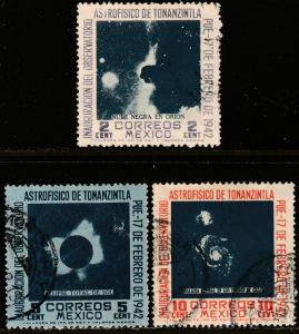 MEXICO 774-776, OPENING OF Tonanzintla Astrophysics Observatory USED. F-VF. (2)