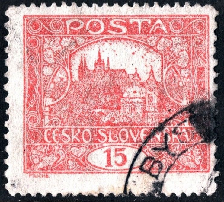 Czechoslovakia SC#56 15h Hradčany at Prague (1919) Used