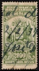 1936 Brazil Local Revenue State of Bahia 2,000 Reis Stamp Duty Used