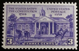 1938 3c Constitution Ratification, 150th Anniversary Scott 835 Mint F/VF NH