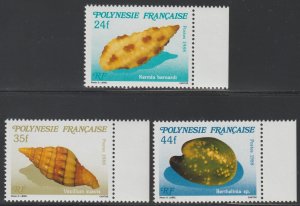 EDSROOM-16319 French Polynesia 492-494 MNH 1988 Complete Sea Shells