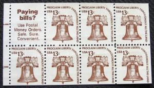 US #1595B MNH Bklt Pane of 7 + Label SCV $2.25 L3