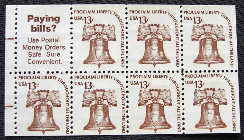 US #1595B MNH Bklt Pane of 7 + Label SCV $2.25 L3