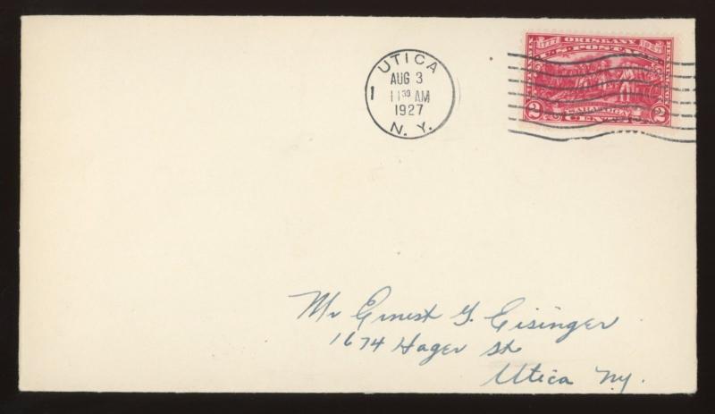 1927 #644 FDC BURGOYNE 2c  UTICA NY CANCEL